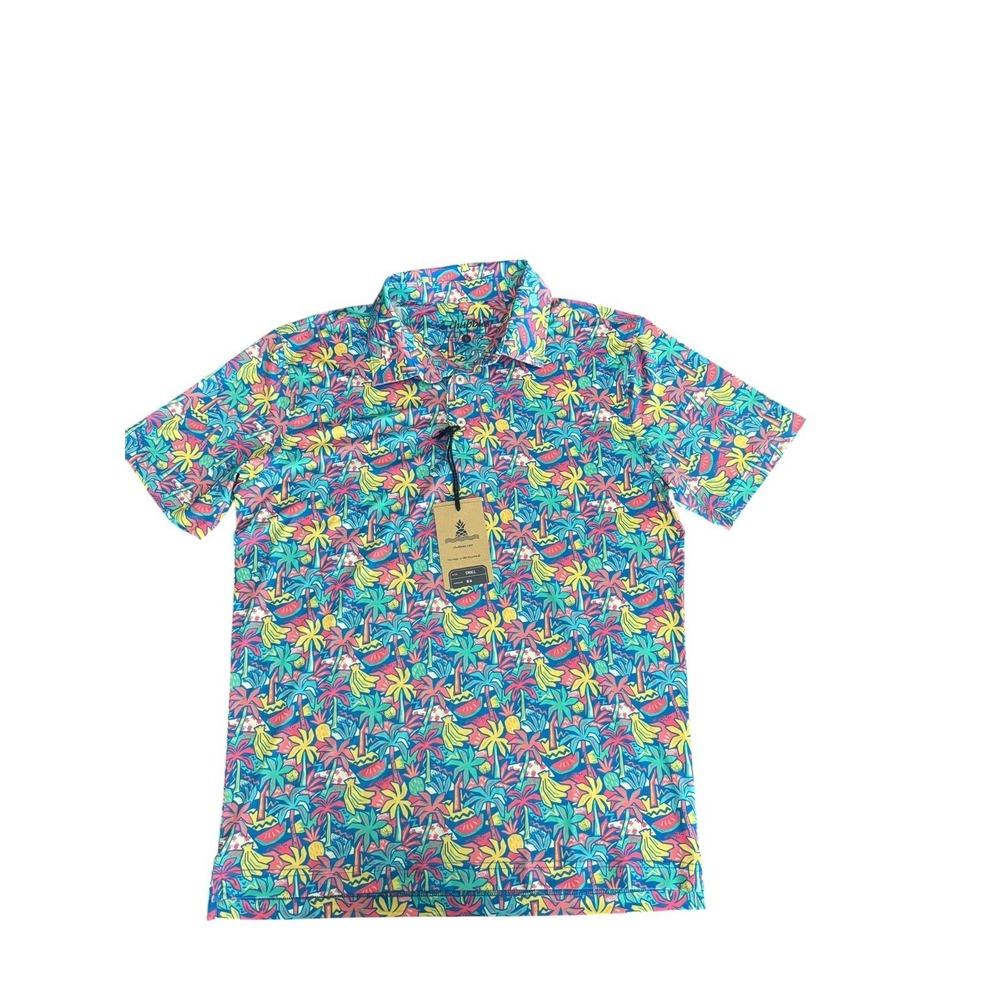 Chubbies Performance Shirt Polo 2.0 mens Size S Tropical Bunch Banana NWT